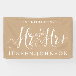 Kraft White Neutral Sr. & Sra. Wedding Banner Deco