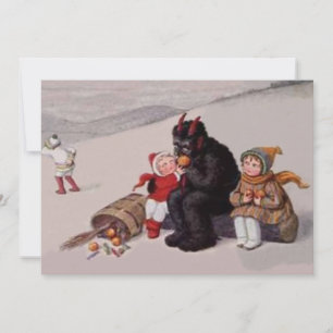 Krampus Brincando Com Crianças Na Neve