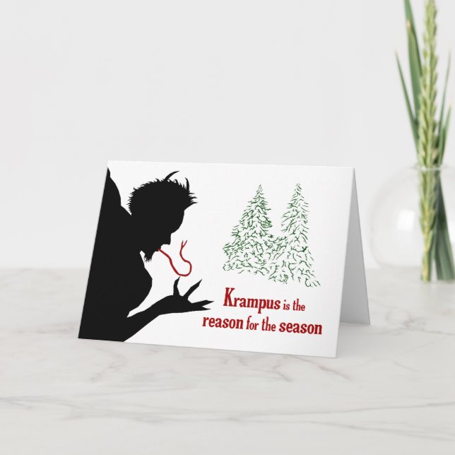 Krampus é a razão para o cartão de saudação da tem (Frente)