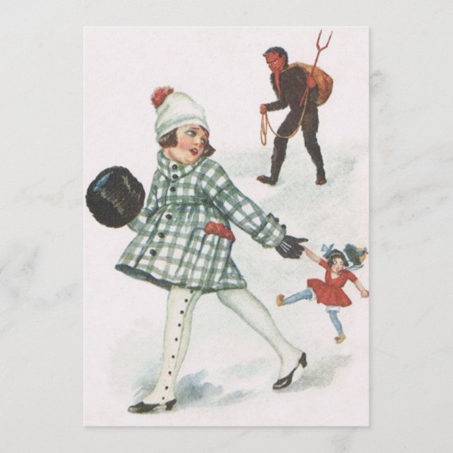 Krampus perseguindo uma garotinha com boneca (Frente)