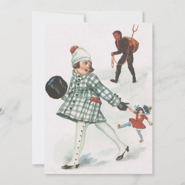 Krampus Perseguindo uma Menina com Boneca (Frente)