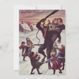 Krampus Punindo Crianças Neve