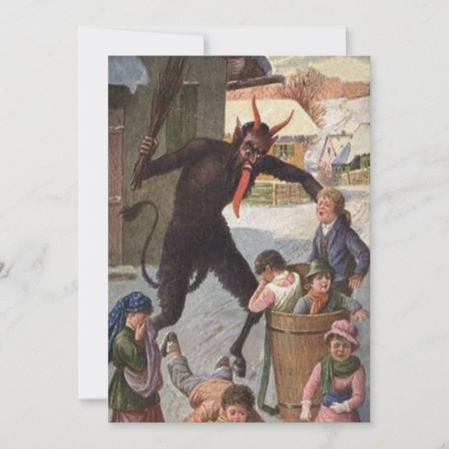Krampus punindo crianças raptadas inverno (Frente)
