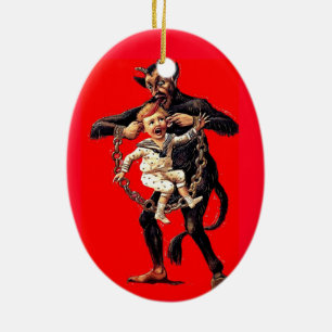 Krampus vem para enfeites de natal maus das