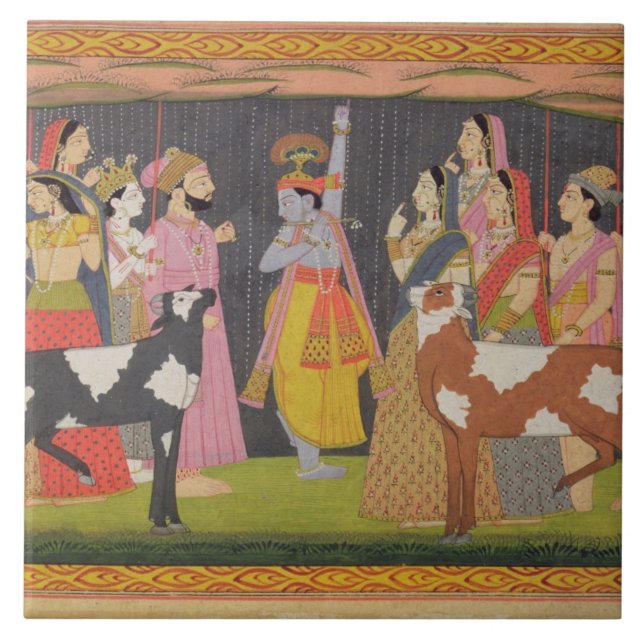 Krishna levantando o Monte Govardhana, de Bhagav (Frente)