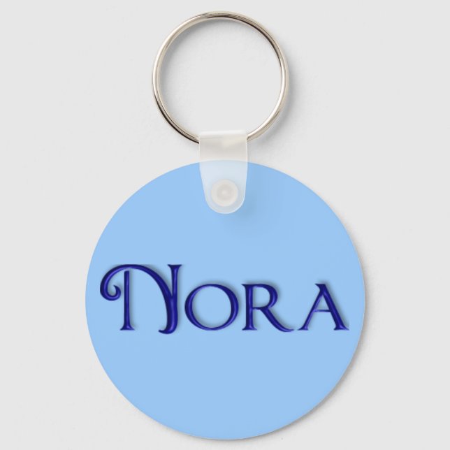 KRW Blue Glass Name Chaveiro - Nora (Frente)
