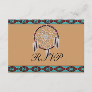 KRW Dreamcatcher RSVP de Casamento Nativo American