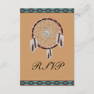 KRW Dreamcatcher RSVP de Casamento Nativo American