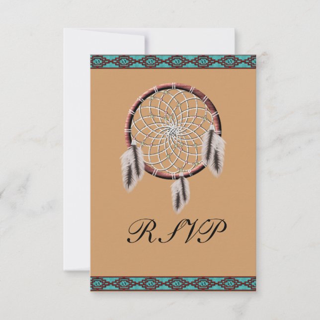 KRW Dreamcatcher RSVP de Casamento Nativo American (Frente)