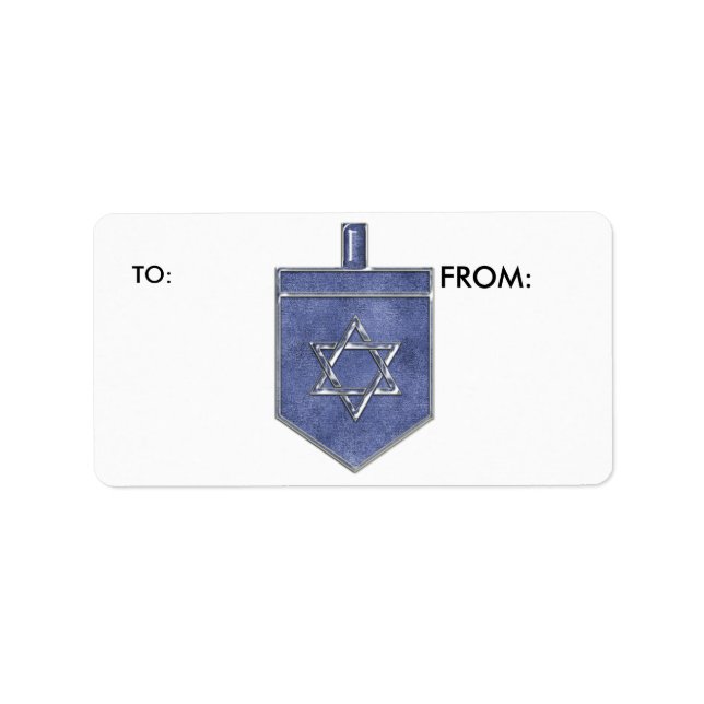 KRW Hanukkah Dreidel para e da etiqueta (Frente)