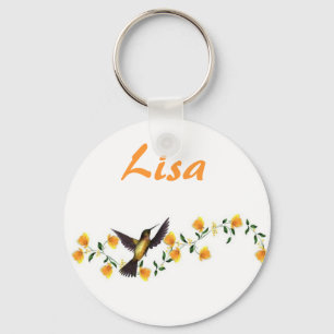KRW Nome personalizado Hummingbird Chaveiro