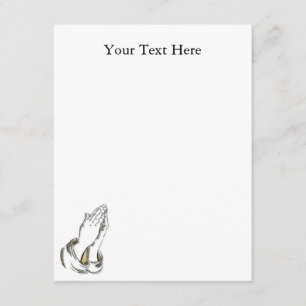 KRW Rezando Mãos 4,25x5,5 Azul Convite personaliz