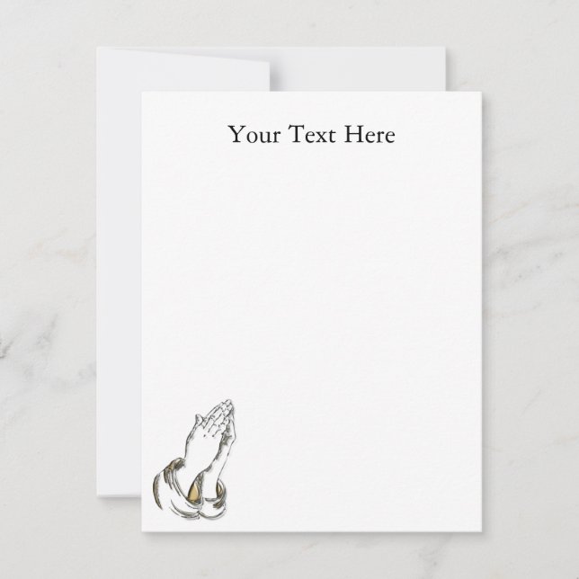 KRW Rezando Mãos 5,25x5,25 Azul Convite personaliz (Frente)