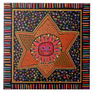 Kuna Indian Del Sol Azulejo