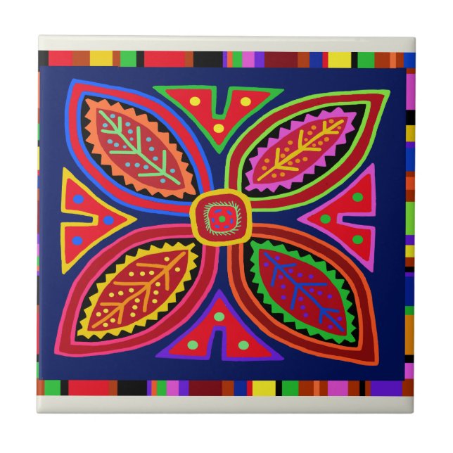 Kuna Indian Mola Flora (Frente)