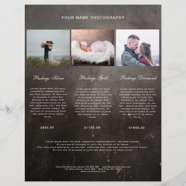 Kundenspezifisch Black Foto Preisliste (Frente)