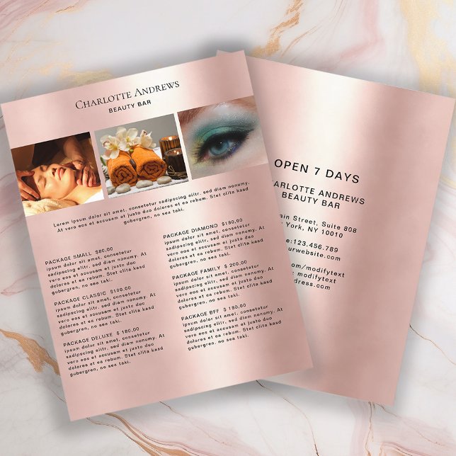 Kundenspezifischer Foto Preishear Salon Flyer (Criador carregado)