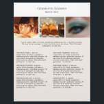 Kundenspezifischer Foto Preishear Salon Flyer<br><div class="desc">Kundenspezifischer Foto - Preishear - Flyer. Personalisiere dein Produkt in Minuten. Über "weiteres personalisieren" können Schriftart,  Schriftgröße,  Position und die Farbe geändert werden. Perfekt für Fotografen; Wellness,  Massage,  Beauty und Alle e Serviceleistungen.</div>