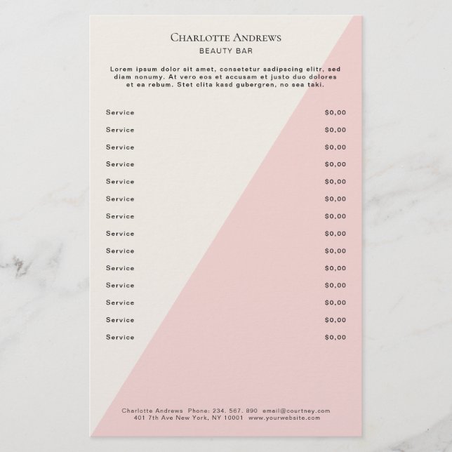 Kundenspezifischer Preishear Salon Flyer (Frente)