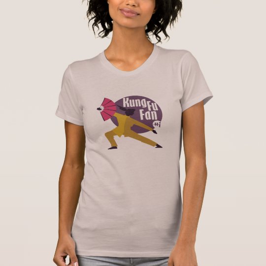 kung fu fan colorido camiseta