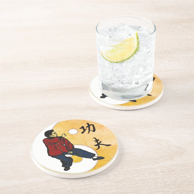 Kung Fu Sandstone Porta copos (Lateral)