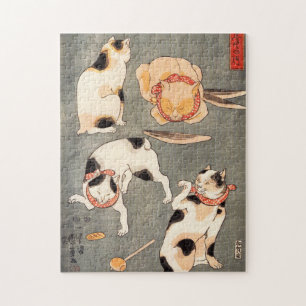 Kuniyoshi Four Cats Quebra-cabeça