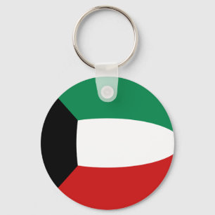 Kuwait Fisheye Flag Chaveiro