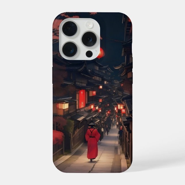 Kyoto Night Lantern Walk iPhone Case (Verso)
