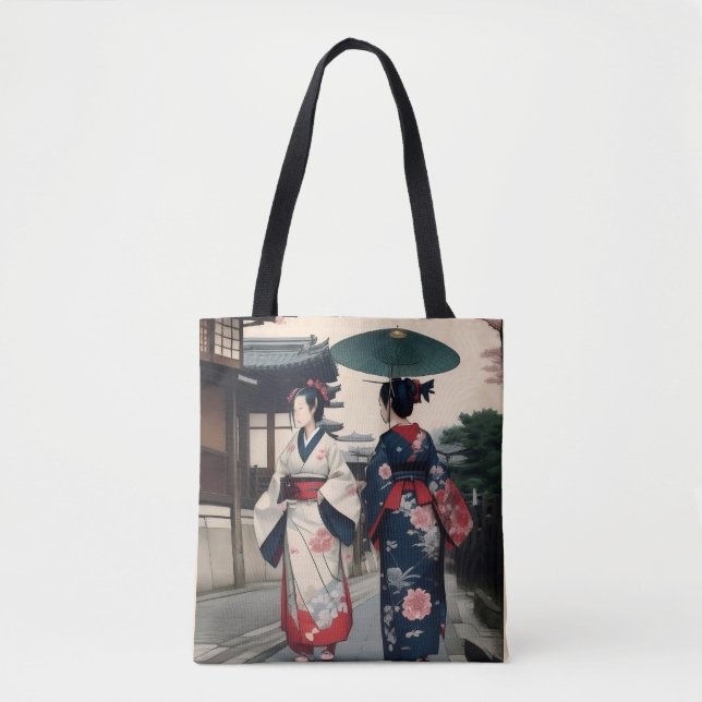 Kyoto Spring Walk Kimono Tote Bag (Frente)
