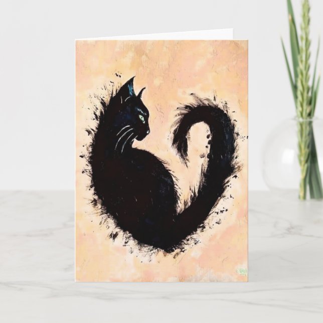 l’amour des chats noirs Cartão de Saudação (Frente)