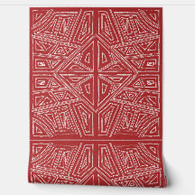 L - Bold Lines - Symmetrical Tile- Red And White