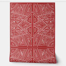 L - Bold Lines - Symmetrical Tile- Red And White