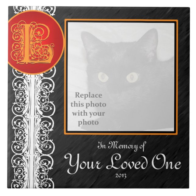 L Monograma - Azulejo "Em memória do seu amado" (Frente)