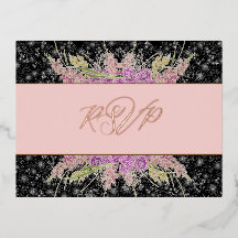 La Boca Rosa blush Fita rosas em Black-Foil RSVP