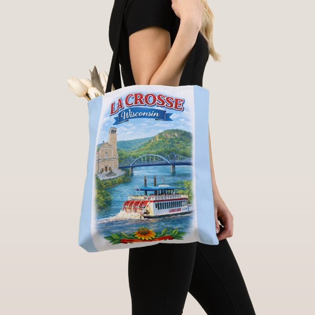 La Crosse, WI Scenic Wisconsin Tote Bag (Close Up)