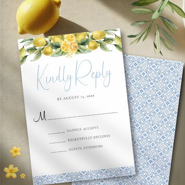 La Dolce Vita - Cartão RSVP de Casamento Mediterrâ (Criador carregado)