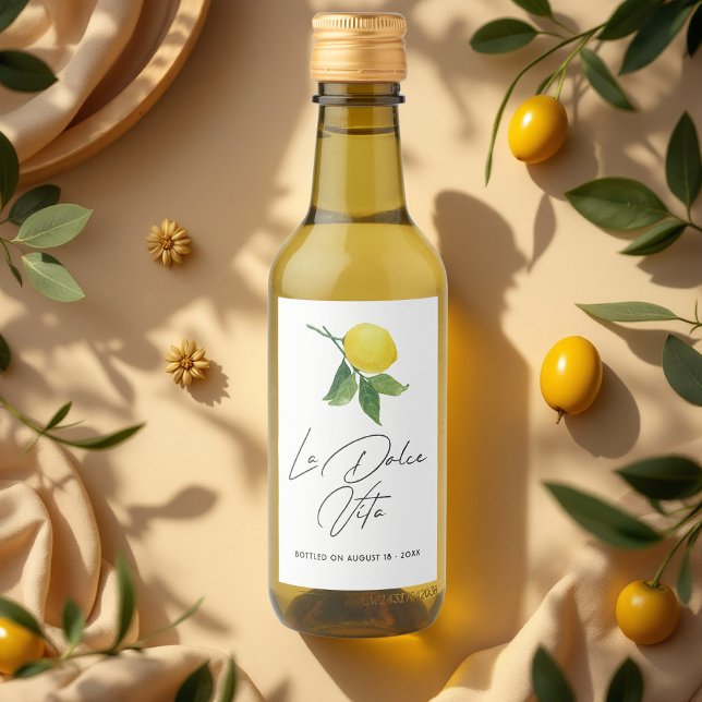 "La Dolce Vita" Limão Azeite Caseiro (Lemon Homemade Olive Oil Wine Label)
