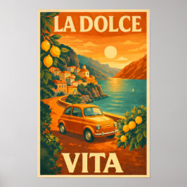 La Dolce Vita – Retro Italian Coast Travel Poster