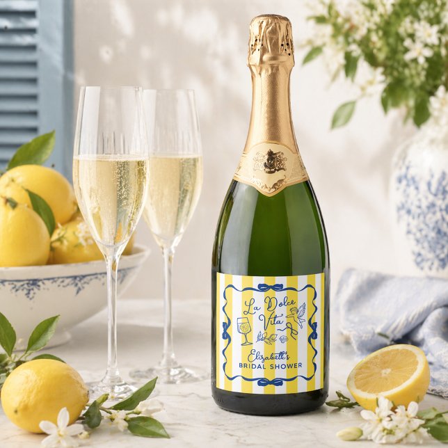 La Dolce Vita Whimsical Italian Bridal Shower (La Dolce Vita Whimsical Italian Bridal Shower Sparkling Wine Label)
