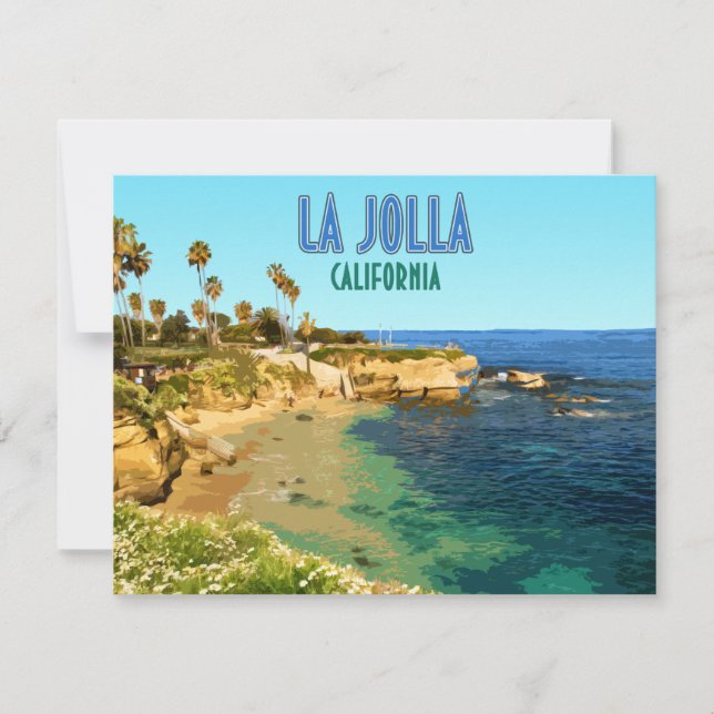 La Jolla Cove Beach San Diego California Flat Card (Frente)