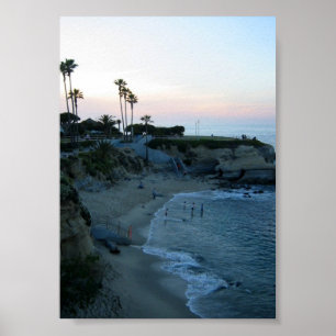 La Jolla Cove Sunset Poster Art Impressão