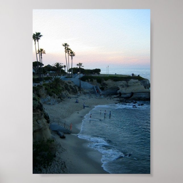 La Jolla Cove Sunset Poster Art Impressão (Frente)