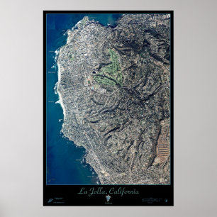 La Jolla, mapa de impressão de poster satélite da