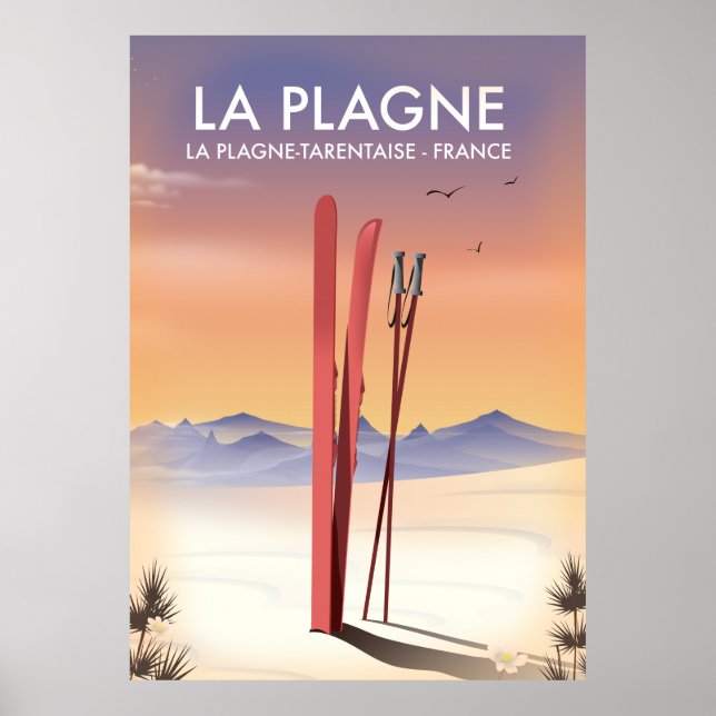 La Plagne ,La Plagne-Tarentaise, France ski poster (Frente)