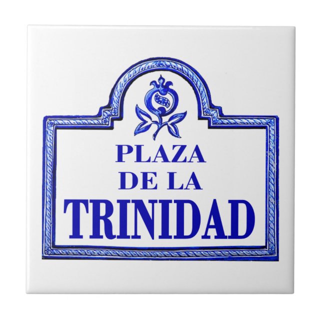 La sinal de rua de Trinidad do de da plaza, (Frente)