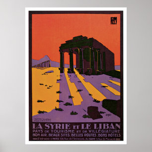 La Syrie e poster das viagens vintage de Le Liban