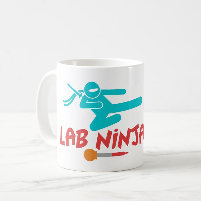 LAB NINJA - CANECA DE CAFÉ CIENTISTA DE LABORATÓRI (Frente Esquerda)