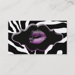 Lábios animais da violeta da zebra dos cartões de