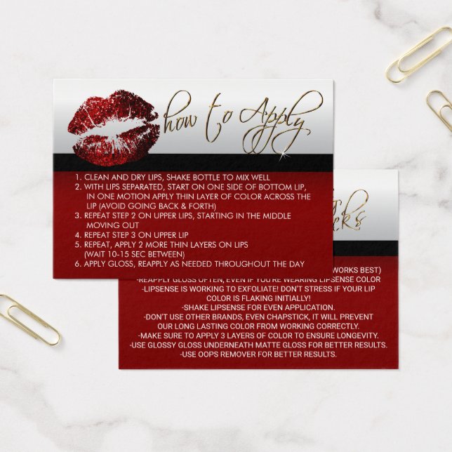 Lábios Cinnamon Red Glitter - Como aplicar (Escritótio)