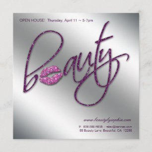 Lábios da beleza da casa aberta do convite da